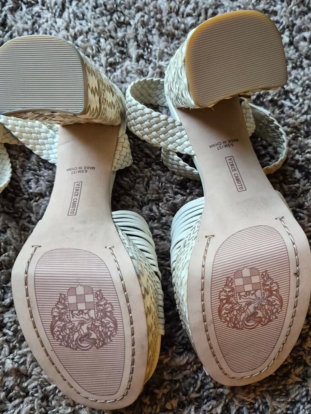 NEW Vince Camuto Ivory Braided Platform Sandals
